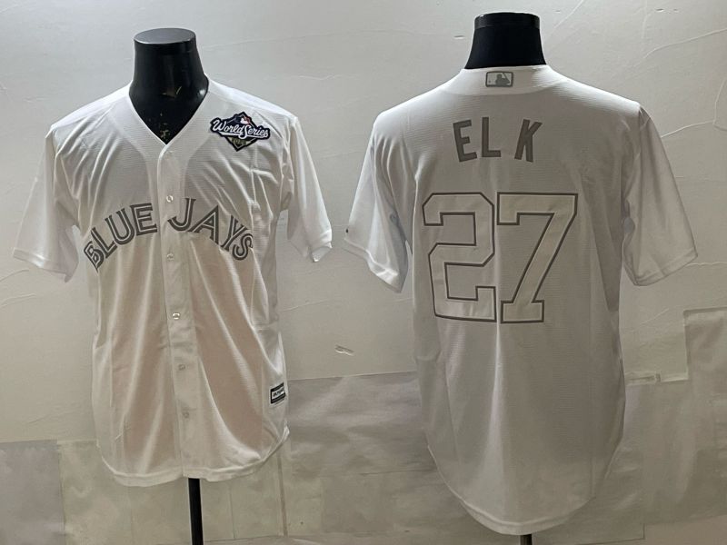 Men 2025 Toronto Blue Jays #27 El k White Game Nike MLB Jersey style 03->->